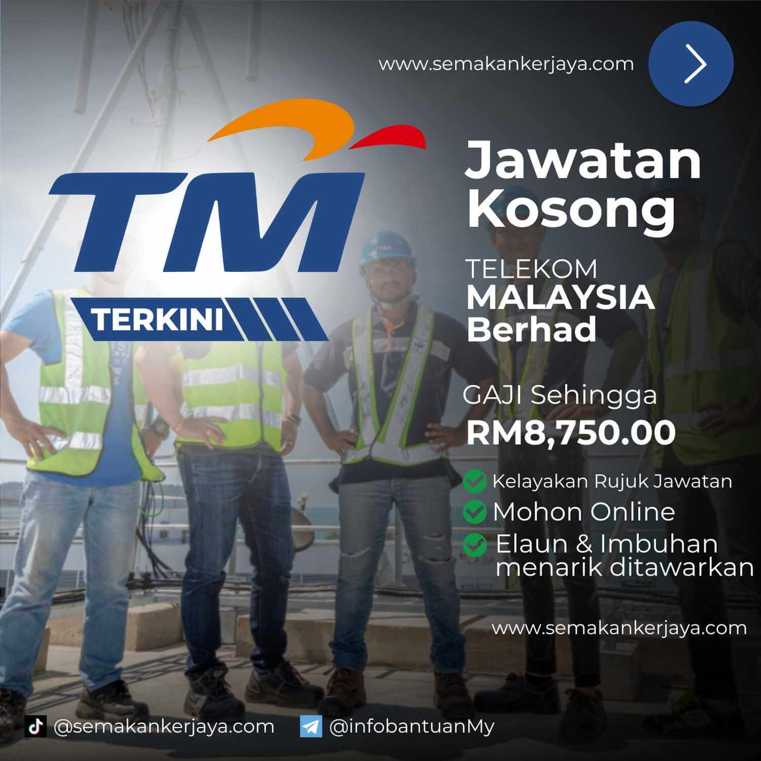 Jawatan Kosong Telekom Malaysia (TM) Tahun 2023 ~ Gaji Sehingga RM8,750 & Elaun Tambahan
