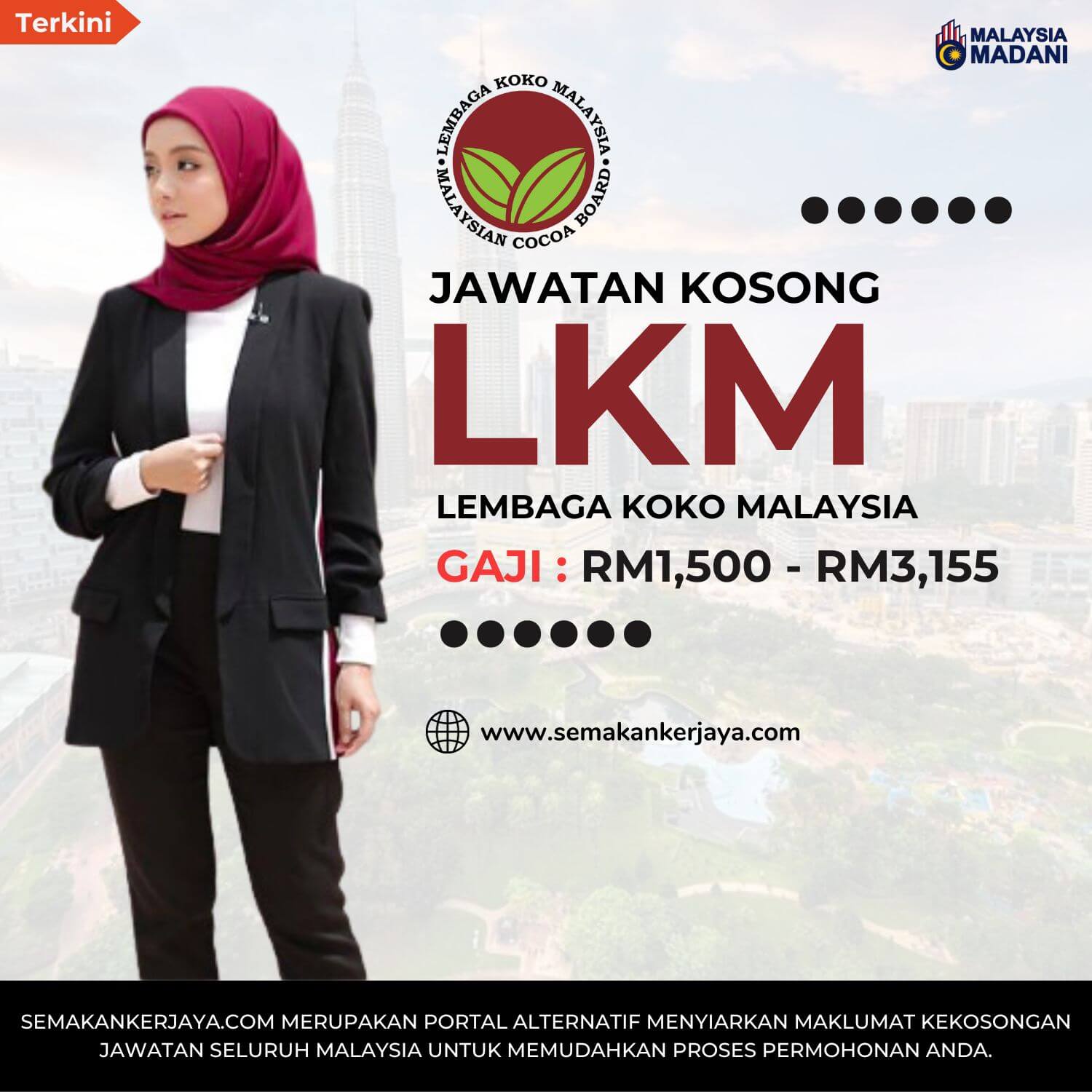 Jawatan Kosong Lembaga Koko Malaysia ~ Gaji & Elaun Sehingga RM3,155