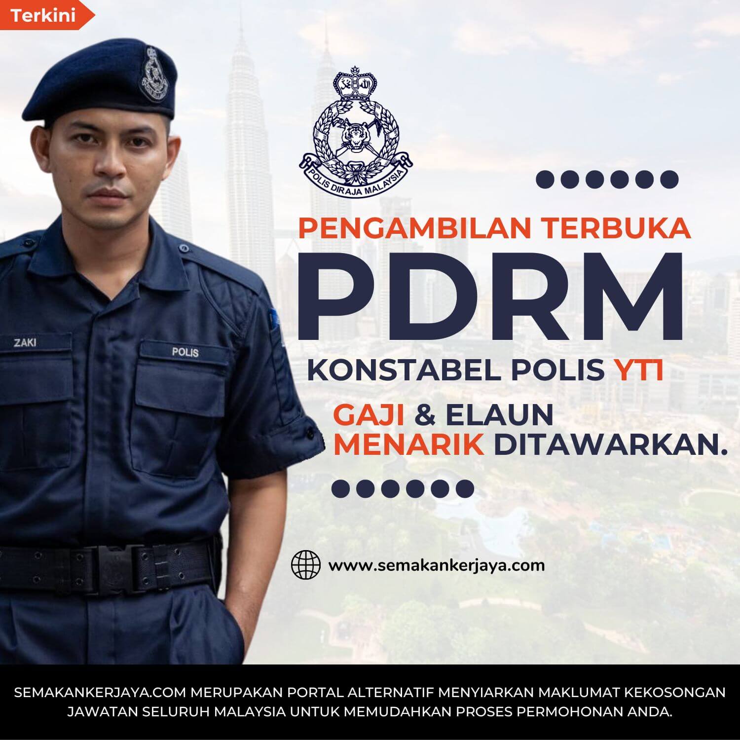 e-Pengambilan PDRM : Permohonan Konstabel Polis YT1