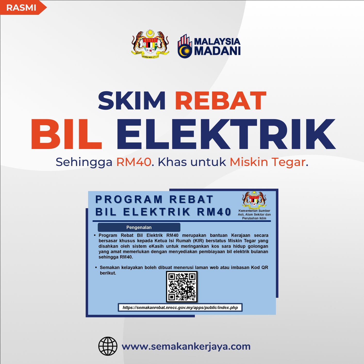 Rebat Bil Elektrik RM40 : Semak Kelayakan