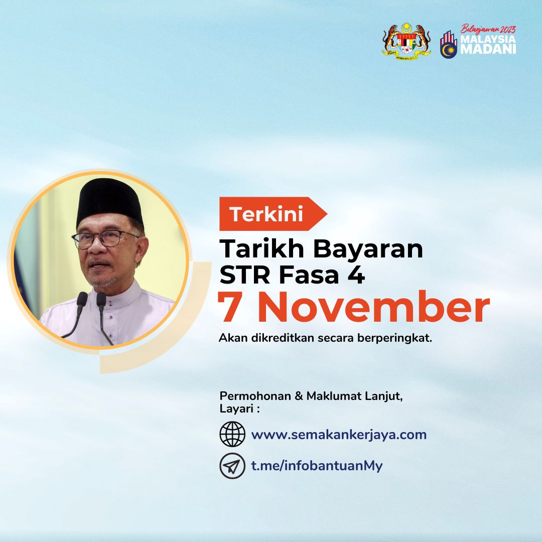 Tarikh Bayaran STR Fasa 4 (7 November 2023)